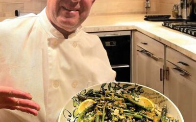 Asparagus with Leeks, Parmesan and Mustard Sauce